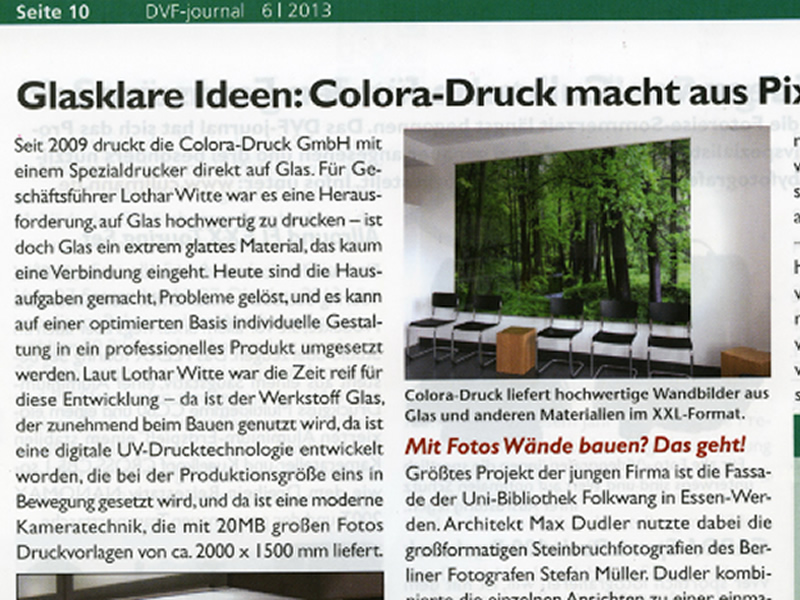 Glasklare Ideen” (DVF-Journal, 06/13)